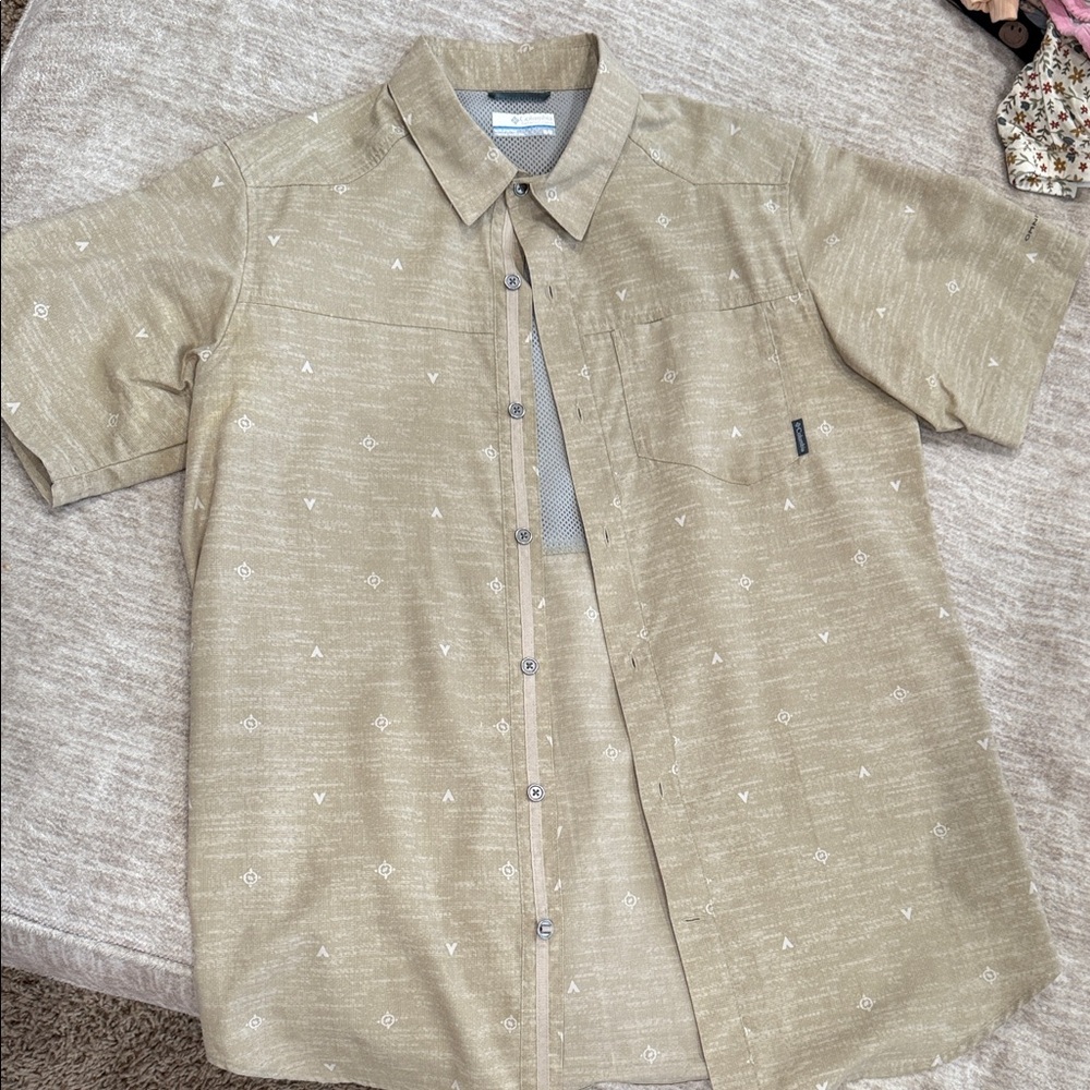 Coca Cola Beige Patterned Casual Shirt